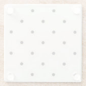 Sparse Polka Dots op Antiek Wit Glazen Onderzetter (Achterkant)
