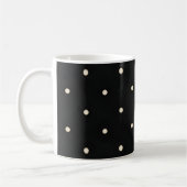 Sparse Polka Dots op Zwart Koffiemok (Links)