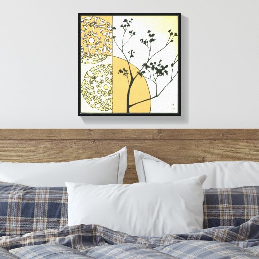 Sparse Tree Silhouette door Megan Meagher Canvas Afdruk (Insitu (Slaapkamer))