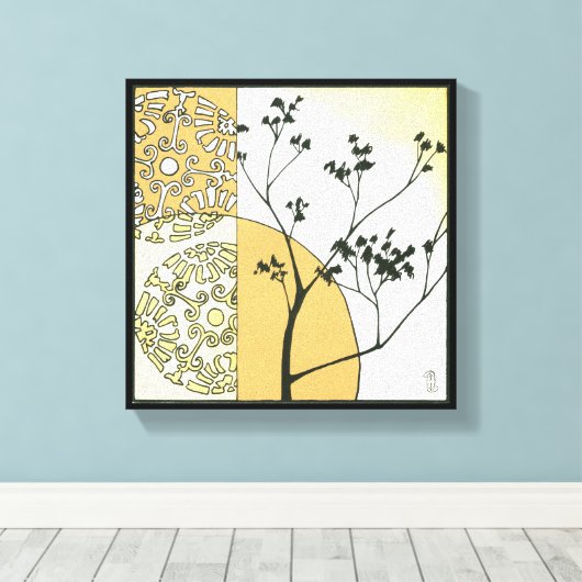 Sparse Tree Silhouette door Megan Meagher Canvas Afdruk (Insitu (Houten vloer))