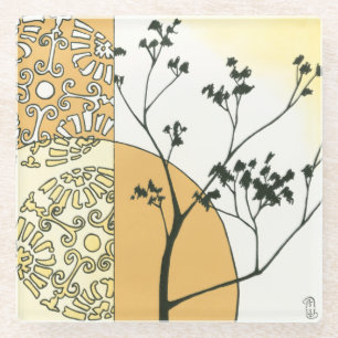 Sparse Tree Silhouette door Megan Meagher Glazen Onderzetter