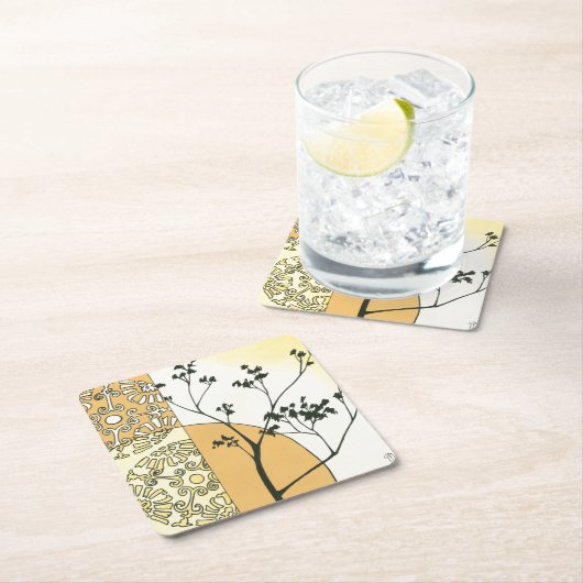 Sparse Tree Silhouette door Megan Meagher Kartonnen Onderzetters (Insitu)