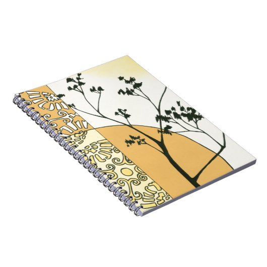 Sparse Tree Silhouette door Megan Meagher Notitieboek (Rechterzijde)