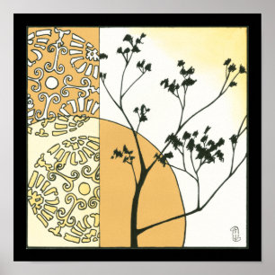Sparse Tree Silhouette door Megan Meagher Poster