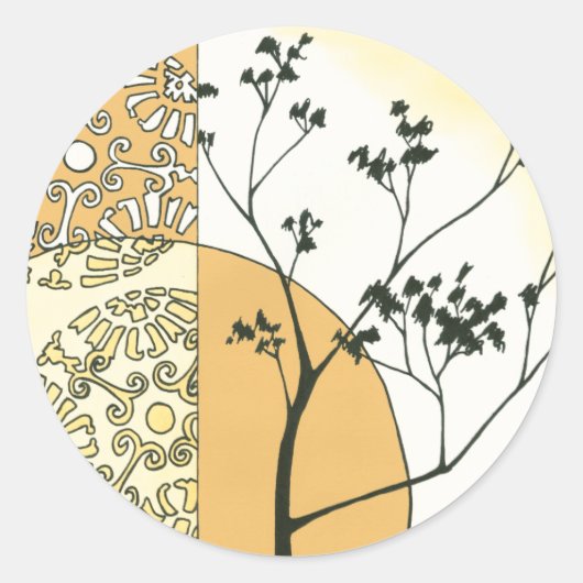 Sparse Tree Silhouette door Megan Meagher Ronde Sticker (Voorkant)