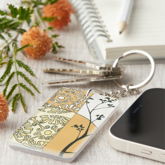 Sparse Tree Silhouette door Megan Meagher Sleutelhanger (Voorkant Rechts)