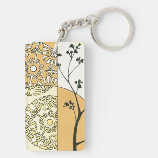 Sparse Tree Silhouette door Megan Meagher Sleutelhanger (achterkant)