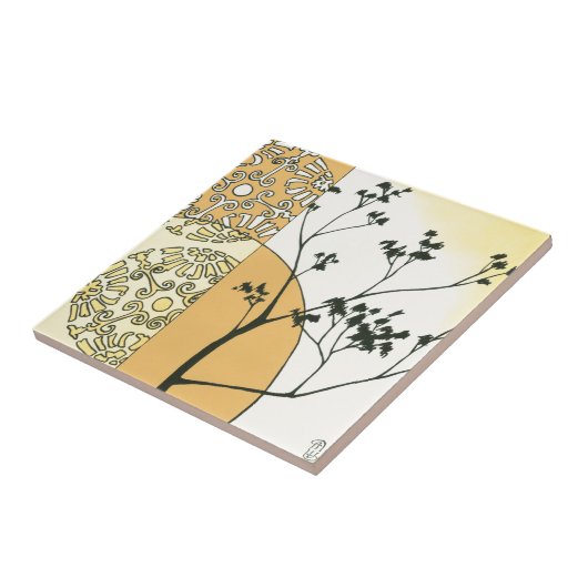 Sparse Tree Silhouette door Megan Meagher Tegeltje (Zijkant)