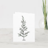 Sparse Twig Tree Rode Ornamenten Vrolijk Kerstfees Feestdagen Kaart (Achterkant)