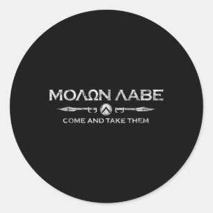 Sparta Gym en Fitness - Molon Labe Ronde Sticker