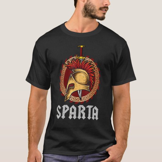 Sparta Helm Spartan Shield en Zwaard Griekenland O T-shirt (Voorkant)