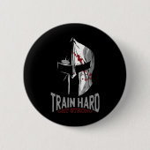 Sparta Helmet Gym Motivation Gift Ronde Button 5,7 Cm (Voorkant)