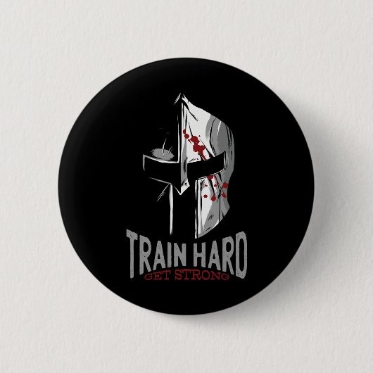 Sparta Helmet Gym Motivation Gift Ronde Button 5,7 Cm (Voorkant)
