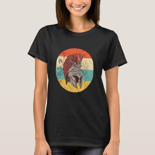 Sparta Soldaat Spartan Gladiator Helm Retro Suns T-shirt (Voorkant)