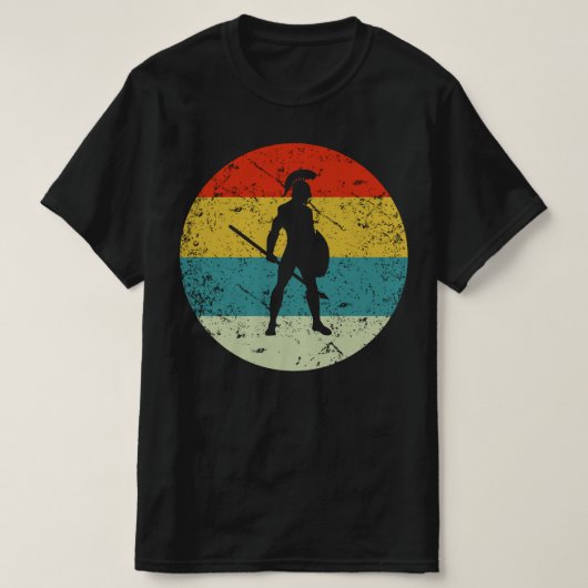 sparta warrior retro vinatge style 70s t-shirt (Design voorkant)