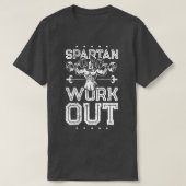 Spartaan fitnessgewicht voor werkuitvloeiing Gym S T-shirt (Design voorkant)