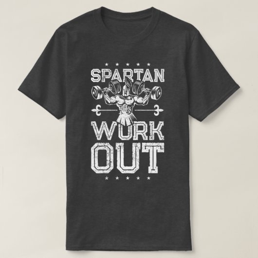 Spartaan fitnessgewicht voor werkuitvloeiing Gym S T-shirt (Design voorkant)