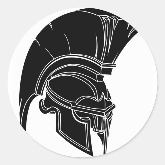 Spartaan of trojaans helm ronde sticker (Voorkant)