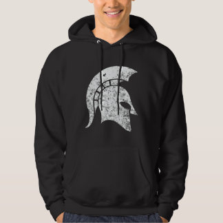 Spartaans hoofd met drukknop (wit) hoodie
