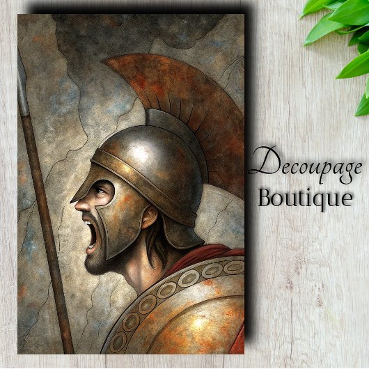Spartaans slaggebrul decoupage tissuepapier