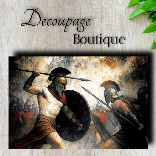 Spartaanse gevechtsdecoupage tissuepapier