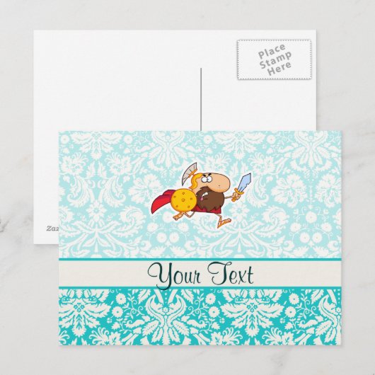 Spartaanse gladiator; Cute Briefkaart (Voorkant / Achterkant)