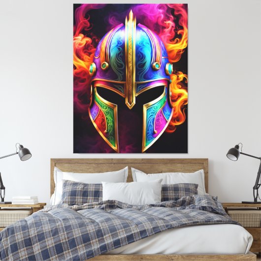 Spartaanse helm canvas Print (Insitu (Slaapkamer))