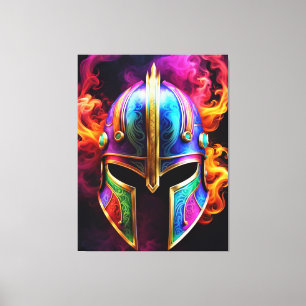Spartaanse helm canvas Print