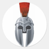 Spartaanse helm illustratie ronde sticker (Voorkant)