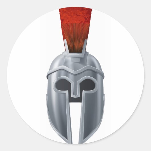 Spartaanse helm illustratie ronde sticker (Voorkant)