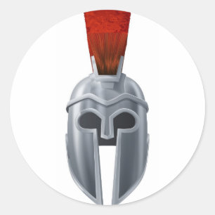 Spartaanse helm illustratie ronde sticker