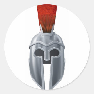 Spartaanse helm illustratie ronde sticker