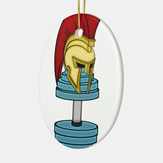 Spartaanse helm op de dommel keramisch ornament (Links)