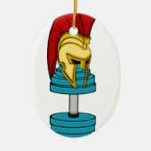 Spartaanse helm op de dommel keramisch ornament (Voorkant)