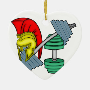 Spartaanse helm op gym-apparatuur keramisch ornament