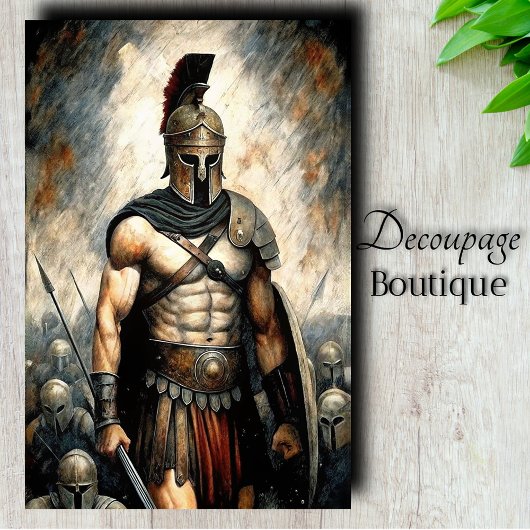 Spartaanse Krijger Decoupage Tissuepapier