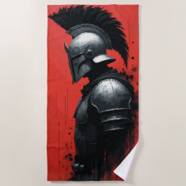 Spartaanse krijger helm kunst strandlaken
