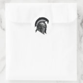Spartaanse krijger helm minimalist ronde sticker (Tas)