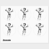 Spartaanse spier ronde sticker (Vel)