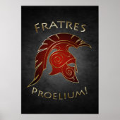 Spartan Battle Greek Warrior Red Poster (Voorkant)