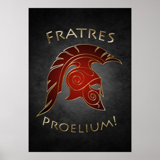 Spartan Battle Greek Warrior Red Poster (Voorkant)