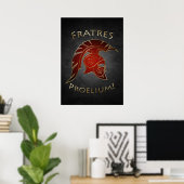 Spartan Battle Greek Warrior Red Poster (Thuiskantoor)
