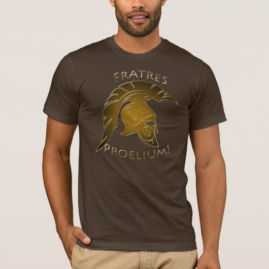 Spartan Battle Trojan Greek Warrior Bronze Gold T-shirt (Voorkant)