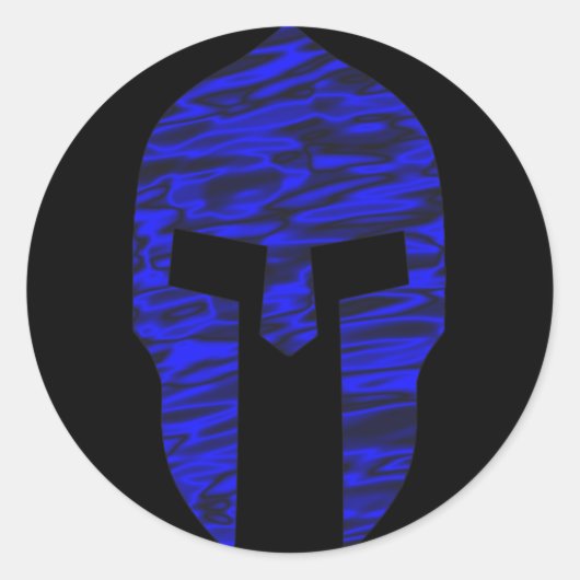 Spartan Blue Ronde Sticker (Voorkant)