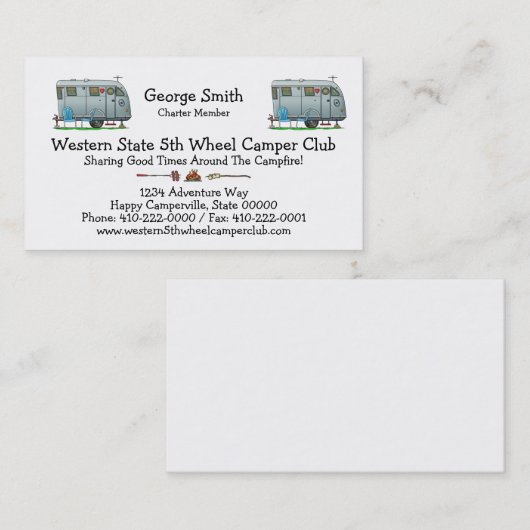 Spartan Camper Trailer RV HSH Visitekaartje (Voorkant / Achterkant)