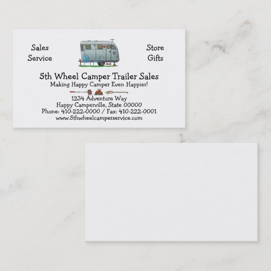 Spartan Camper Trailer RV HSH Visitekaartje (Voorkant / Achterkant)