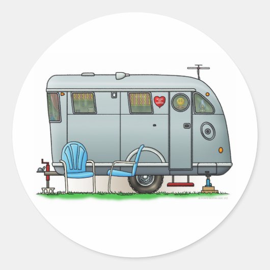 Spartan Camper Trailer RV Ronde Sticker (Voorkant)