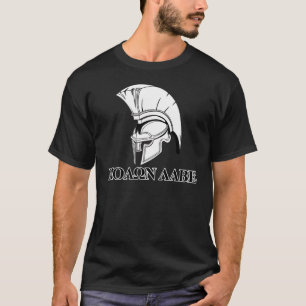 Spartan Griekse Helmet komt langs Molon Labe T-shirt