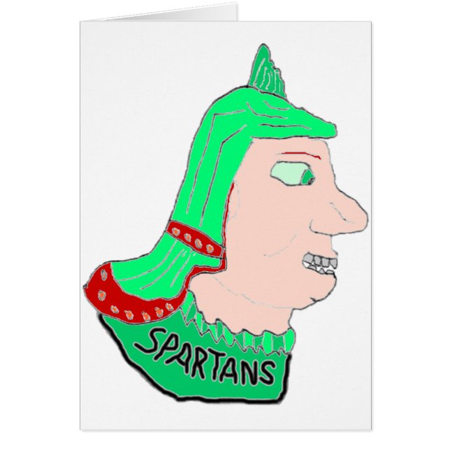 Spartan Head Logo Green/Red/Peach (Voorkant)