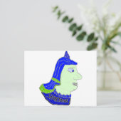 Spartan Head Logo Paars, donker en licht groen Briefkaart (Staand voorkant)